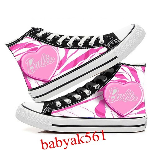 Barbie Unisex Adults Kids Canvas Shoes High Top Sneaker Trainer Casual Shoes - Picture 5 of 8