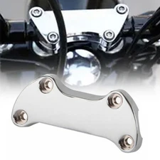 Chrome Smooth Handlebar Clamp Riser Fit For Harley Dyna FX Sportster XL Softail