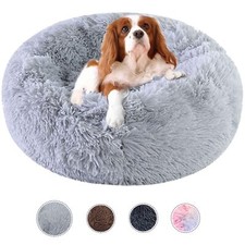 Dog Bed Calming Dog Beds for Small Medium Large Dogs - Round Donut Washable