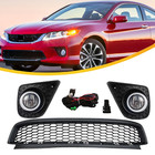 Textured Black Front Bumper Grille & Fog light For 2013-2015 Honda Accord Coupe