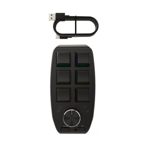 Gaming Mini Programming Macro Keyboard RGB Custom Knob Keyboard 6-Key 1-Knob[