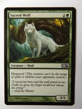 MTG MAGIC THE GATHERING SACRED WOLF CREATURE CARD VGC
