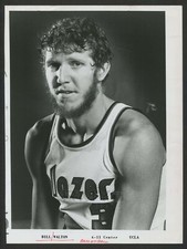 1977 Bill Walton, "Portland Trailblazers Hall of Famer" Team Issued Photo