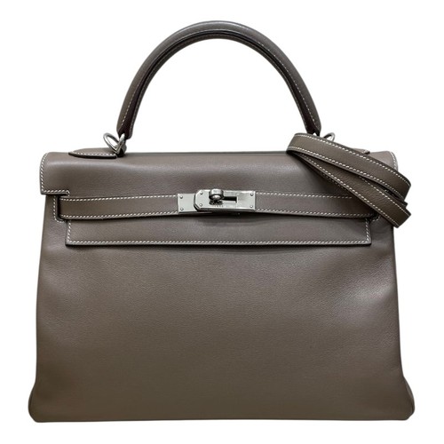 HERMES Kelly 32 Swift Leather Handbag K Stamp #OKB478