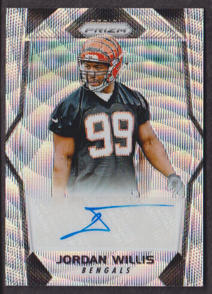 2017 Panini Prizm Football Card Rookie AUTO Blue Wave #RA-JW Jordan Willis /149
