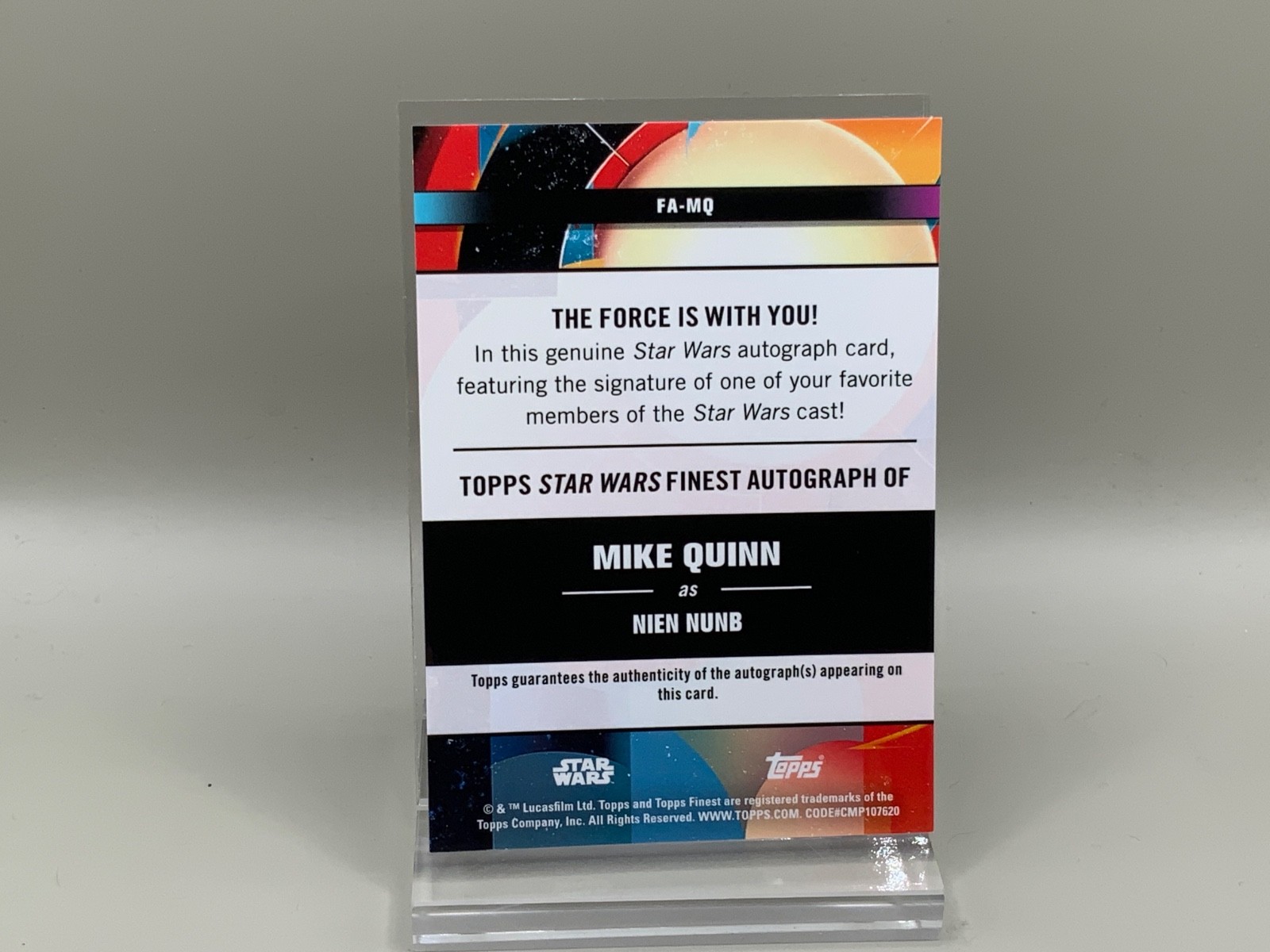 2025 Topps Star Wars Smuggler's Finest Auto Purple MIKE QUINN NIEN NUNB  /75 view 2