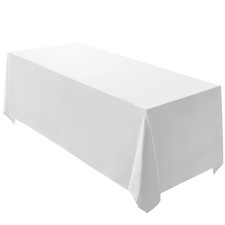 White Rectangle Tablecloth 90 x 156-inch Rectangular Polyester Table Cloth fo...