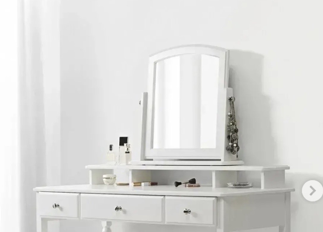 Ikea Tyssedal Dressing Table Mirror Swing Adjustable White Vanity