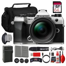 OM SYSTEM OM-5 Mark II Silver 12-45mm Travel Camera Bundle
