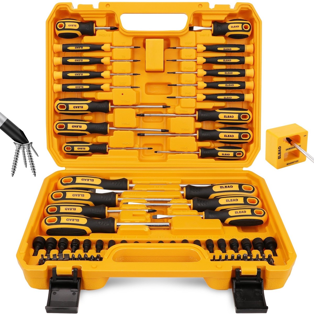6 Pieces Screwdriver Set Magnetic Phillips Slotted Cushion Grip