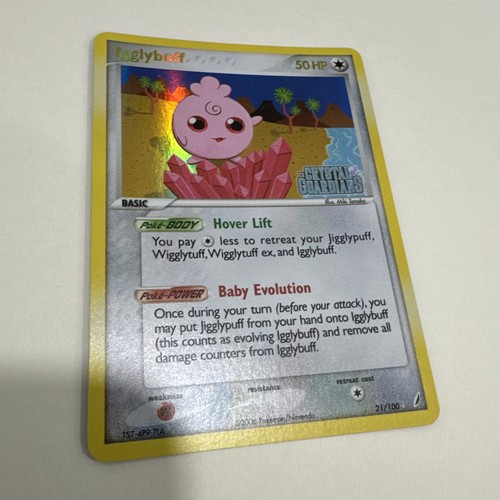 Pokémon Karte Igglybuff 21/100 EX Crystal Guardians Reverse Holo Rare Stamped NM