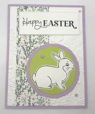 Stampin’ Up! White Bunny Happy Easter Card Kit, Set of 5, DSP, Embossed, Dots