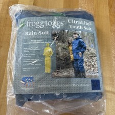 New Frogg Toggs Youth Ultra-Lite2 Waterproof Youth Suit Sz Medium 8-10 Blue