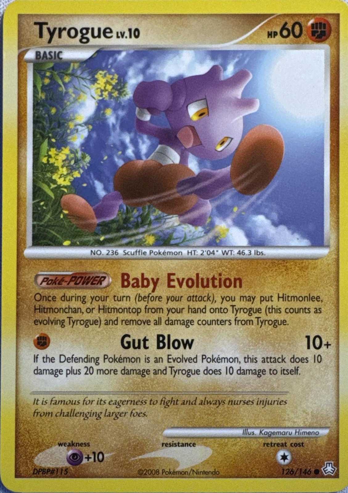 Tyrogue 126/146 Common Legends Awakened Pokemon Near Mint