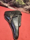 GERMAN WW2 P08 LUGER MILITARY HARDSHELL LEATHER HOLSTER MADE IN 1942 bmd