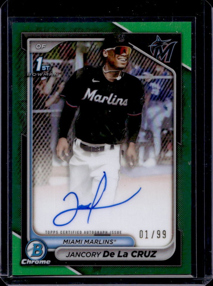 2024 Bowman Chrome Jancory De La Cruz Prospect Auto Green Refractor 1st #1/99
