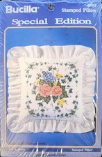 Bucilla Stamped Pillow Special Edition. Ivy  Roses. NEW 
