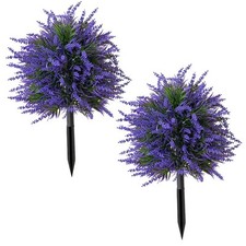 Vibrant Purple Artificial Lavender Topiary Balls for Any Outdoor Space