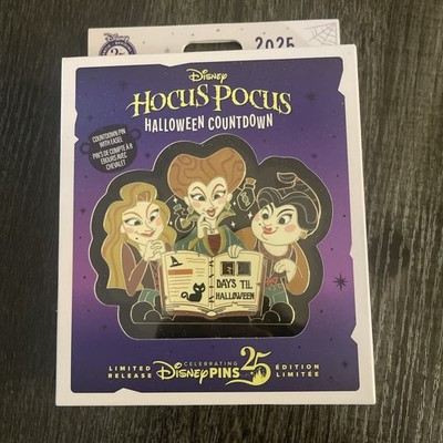Disney Parks Pin 2025 Hocus Pocus Halloween Countdown Sanderson Sisters LR
