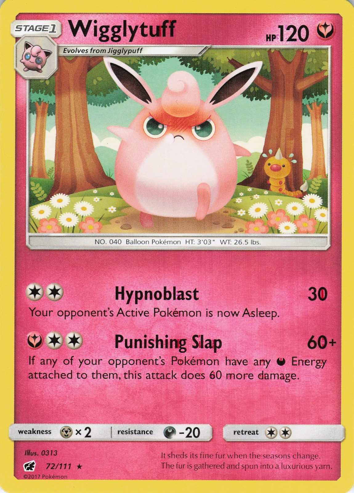 Wigglytuff Rare SM - Crimson Invasion 72/111 NM