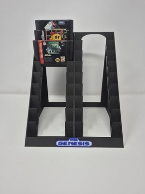 Sega Genesis 18 Cartridge Display Stand, 3D Printed