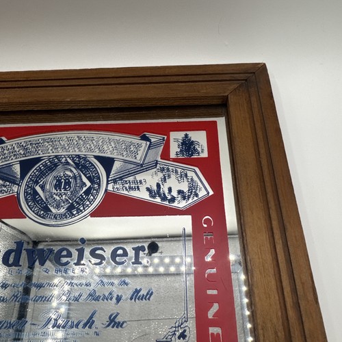 SPECCHIO CON CORNICE BUDWEISER KING OF BEERS 12x10" - Foto 7 di 12