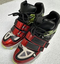 Anthony Wang Black/Red/Green Platform Sneakers With Straps Size 10, Missing Inso