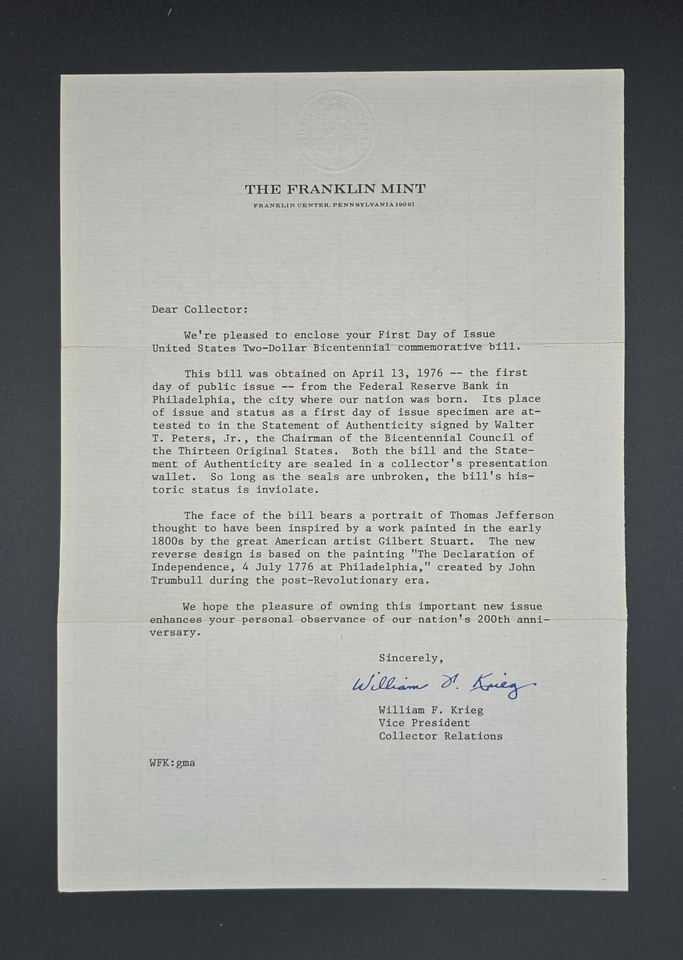 1976 US $2 Bicenennial Set, FR#1935C, Superb Gem Unc 69 EPQ, Serial#: C07438608A - Image 4 of 4