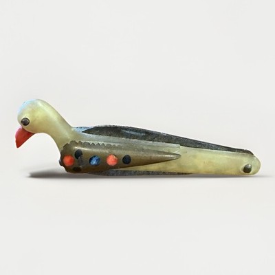 Antique Figural Peacock Bird Folding Pocket Knife Vintage Jezzine Lebanon