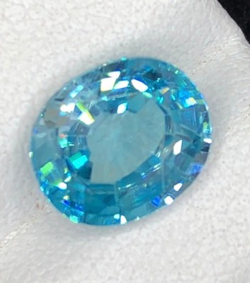 Natural Blue Zircon 3.35 Ct Oval Cut   Vibrant Fire Blue Zircon Loose Gemstone  
