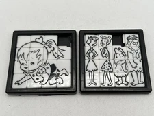 Lot Of 2 Vintage 1960's Roalex Tile Slide Puzzles - The Flintstones & Pebbles