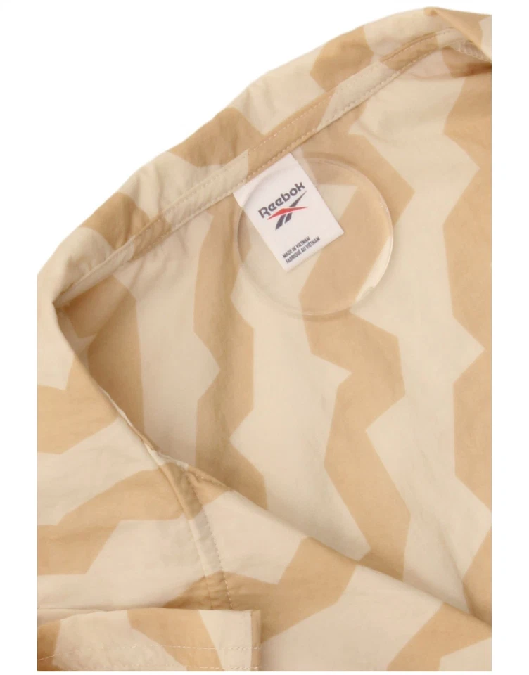 REEBOK Womens Oversized Shirt Blouse UK 12/14 Medium Beige Striped BM16 — 第 4/4 张图片