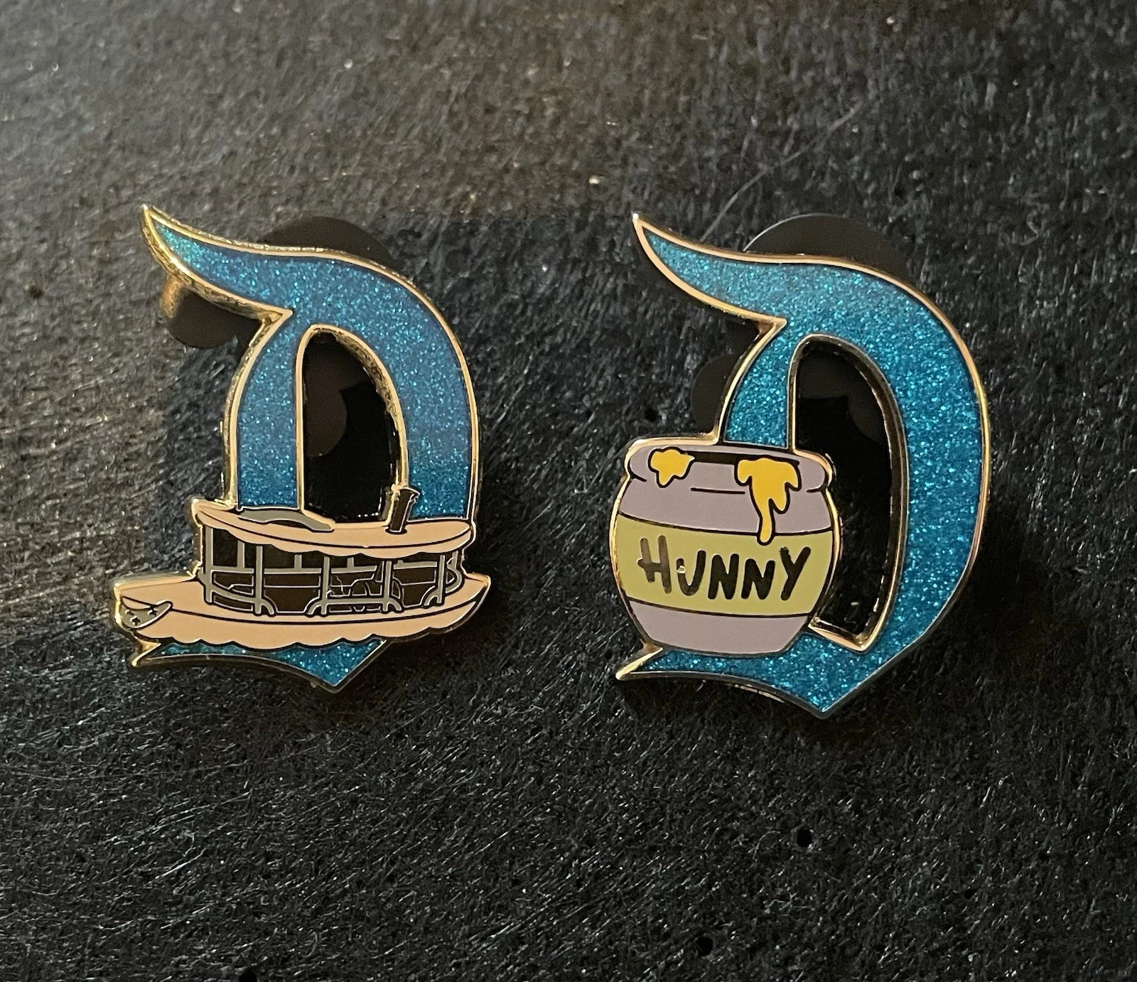 Key to Disneyland 70th Anniversary D Pins Pooh Honey Pot /Jungle Gold + Glitter