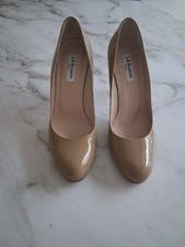 LK BENNETT HEEL SHOES SLEDGE SIZE 38.5 (UK 5.5)  Colour - Taupe Patent