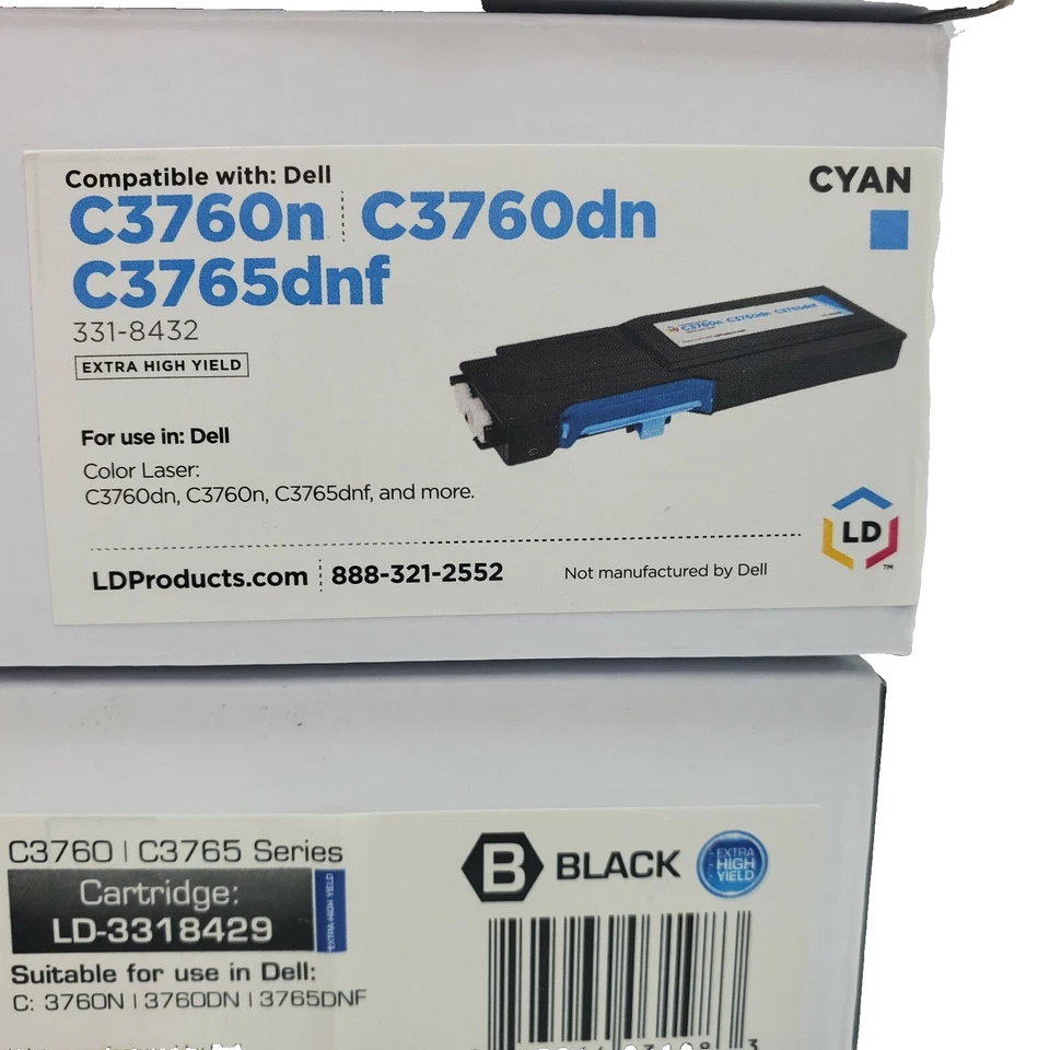 Cartuchos de tóner para impresora láser color Dell negro x3 amarillo x1 cian x1 Y498D Foto 2 de 4