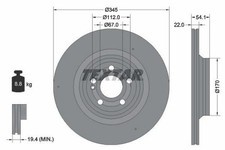 2x TEXTAR Disque de frein Arrière convient pour MERCEDES-BENZ GLE (W167) 345mm