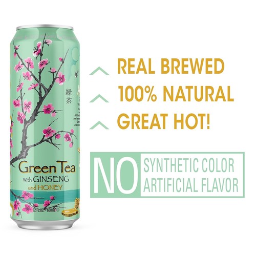 AriZona Grüner Tee mit Ginseng und Honig - Große Dose, 22 22 flüssige Unzen (12er Pack) - Bild 2 von 5