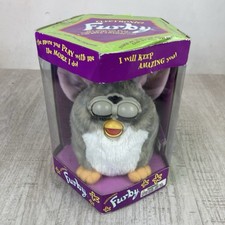 Vtg 1998 Furby Tiger Electronics 70-800 Gray White Stripped Church Mouse NEW