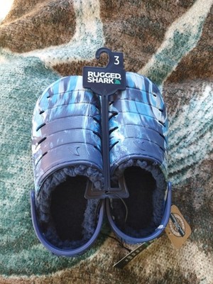 Rugged Shark B RGS Lined Durable Clog Boys Navy Shoes US Size 3 NEW