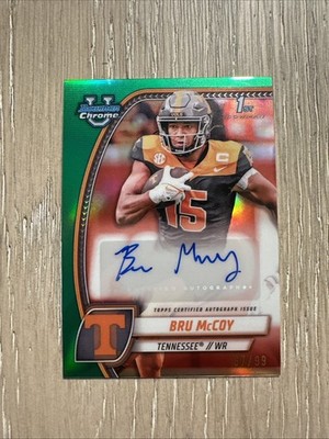 2024 Bowman University Chrome Prospect Auto Green Refractor Bru Mccoy /99