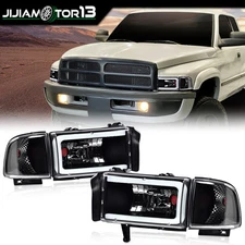 Fit For 94-02 Dodge Ram 1500 2500 3500 Corner LED DRL Headlight Lamps