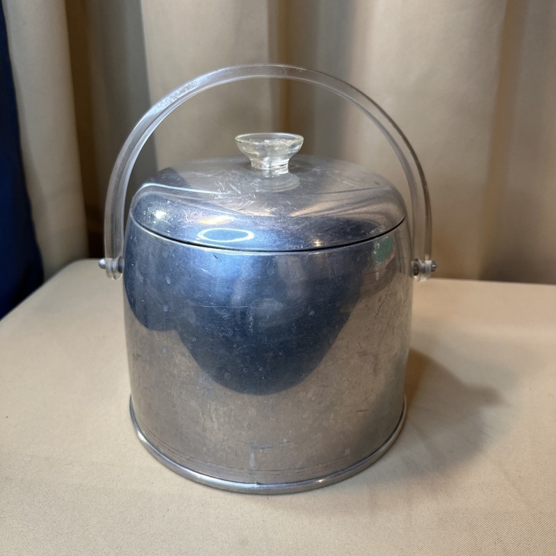 Vintage KROMEX Enduringly Beautiful Heavy Aluminum Ice Bucket 1950s MCM Barware