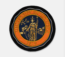 NWT 100% Authentic Vintage University of Virginia UVA Blazer Badge Silk Gold