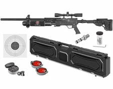 Hatsan Blitz 777 .25 Cal PCP Air Rifle w/ Targets and Pellets and Scope and Case