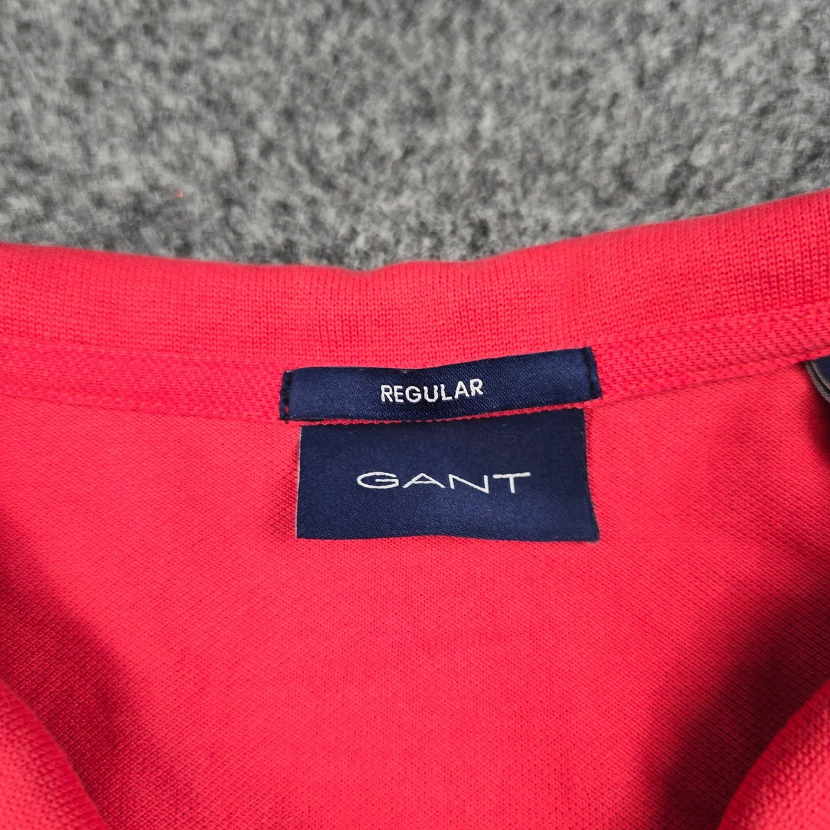 GANT Shirt Mens LARGE Red Regular Short Sleeve Golf Polo Pique Cotton Size L