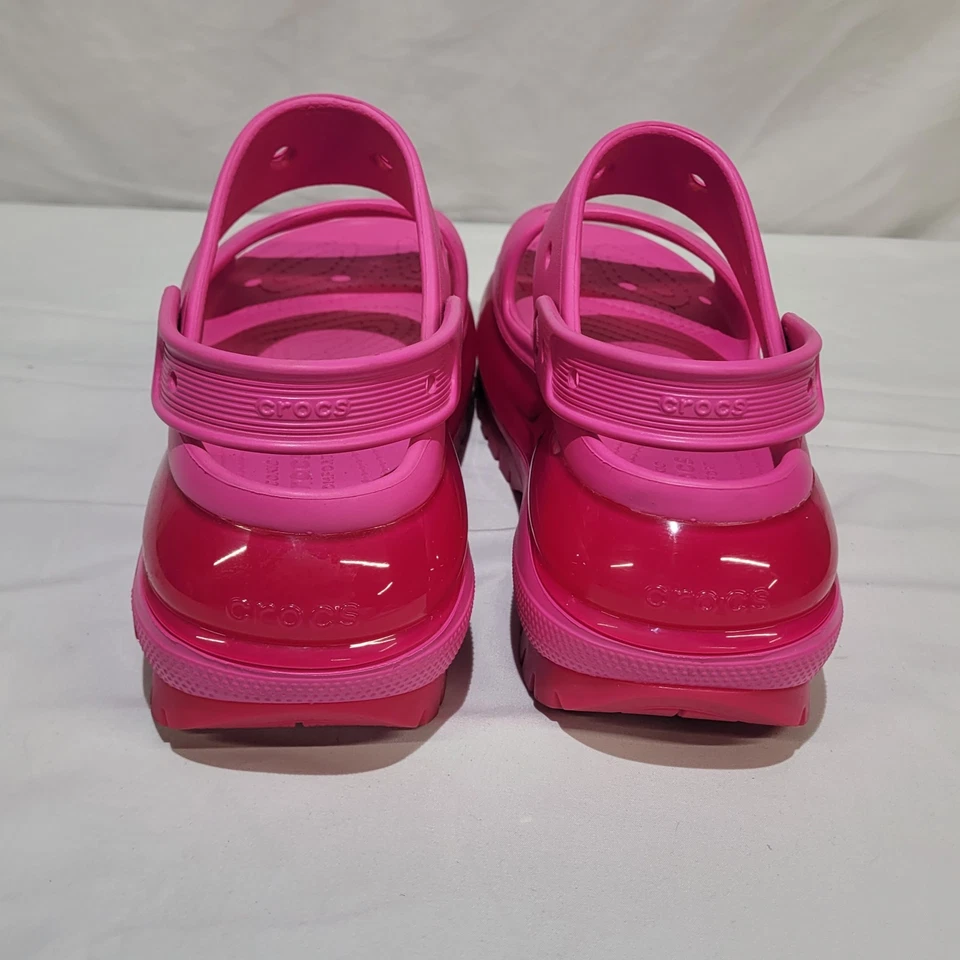 Sandálias Crocs Classic Mega Crush femininas tamanho 10 suco rosa plataforma alta - Imagem 4 de 4