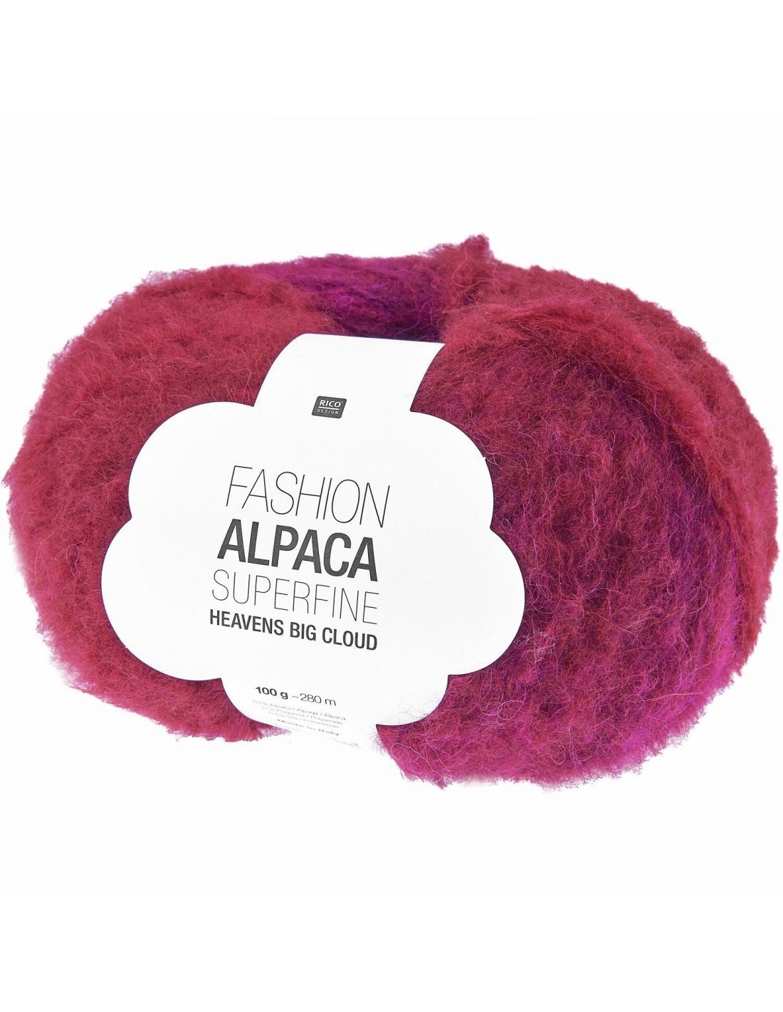 Fil Fashion Alpaca Superfine Heavens Rico Design pour Pull Hivernal Pastel Red Berrie