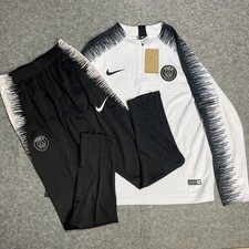 Psg Tracksuit White Black Mens Medium Dri-fit Quarter Zip Nike Football M Gym 