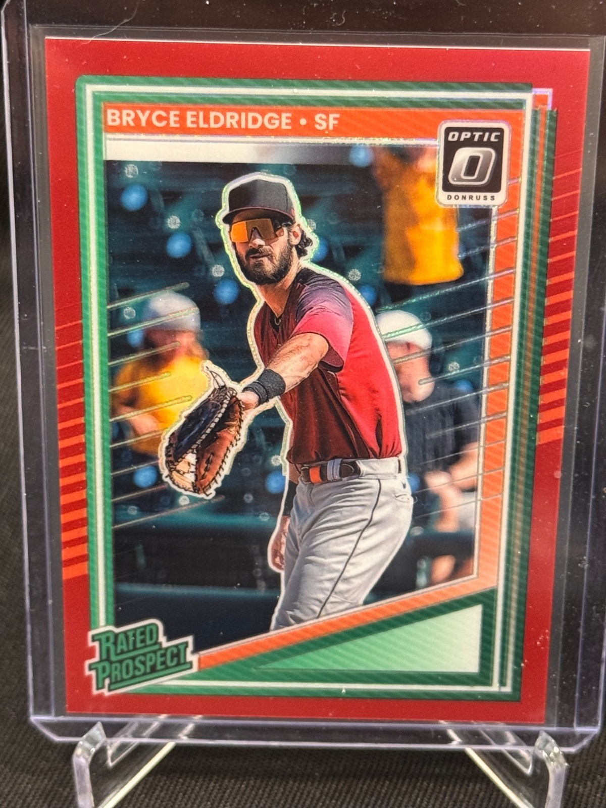 2025 Panini Donruss Optic Red Prizm Bryce Eldridge #185 Rookie Giants #93/99