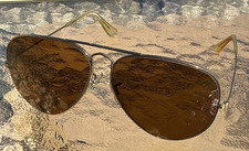 VINTAGE B L RAY-BAN USA AVIATOR 62 mm ARISTA GOLD Sunglasses 1980  82 Pre-Logo